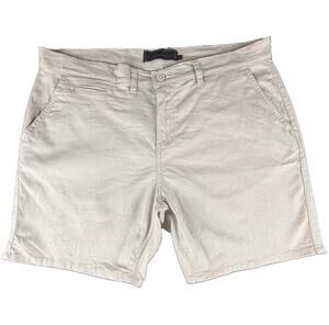 Paperbacks Men’s Chino Shorts Size 38 Beige Stretch Cotton Flat Front Casual